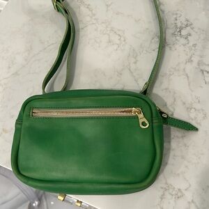 Parker Clay green real leather crossbody bag